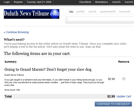duluth-news-tribune $2.95 per article