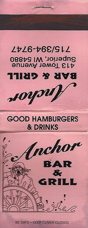 Anchor Bar Matchbook Superior Wisconsin