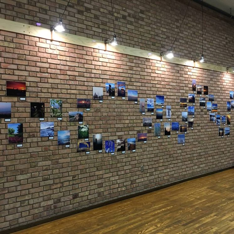 Photos of Lake Superior line flow in waves across Trepanier Hall.