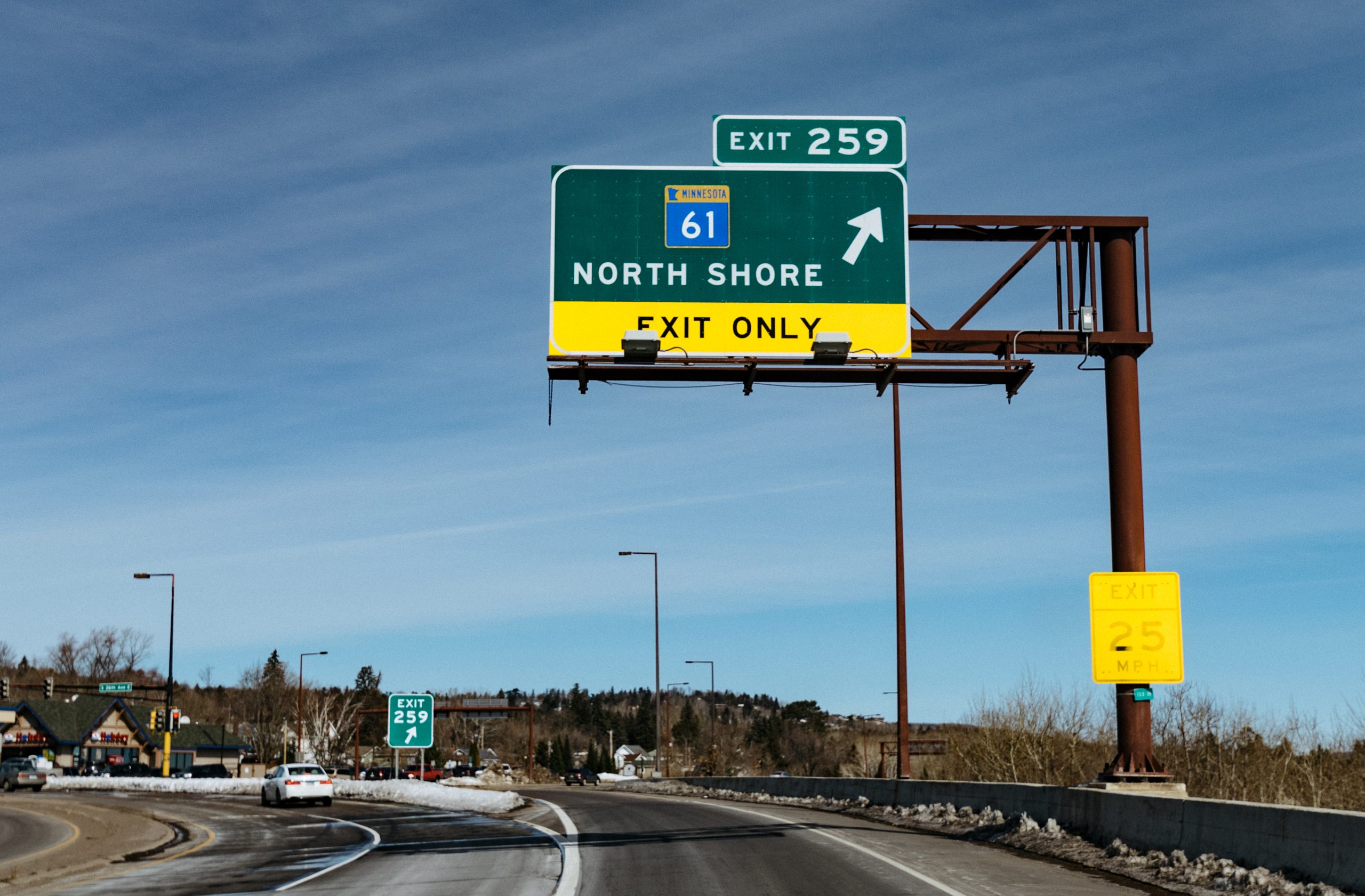 North Shore Road Sign Highway 61 Duluth, Minnesota
