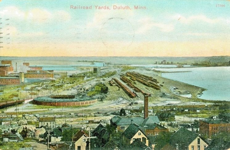 Duluth Railroad Yards 1909 postcard